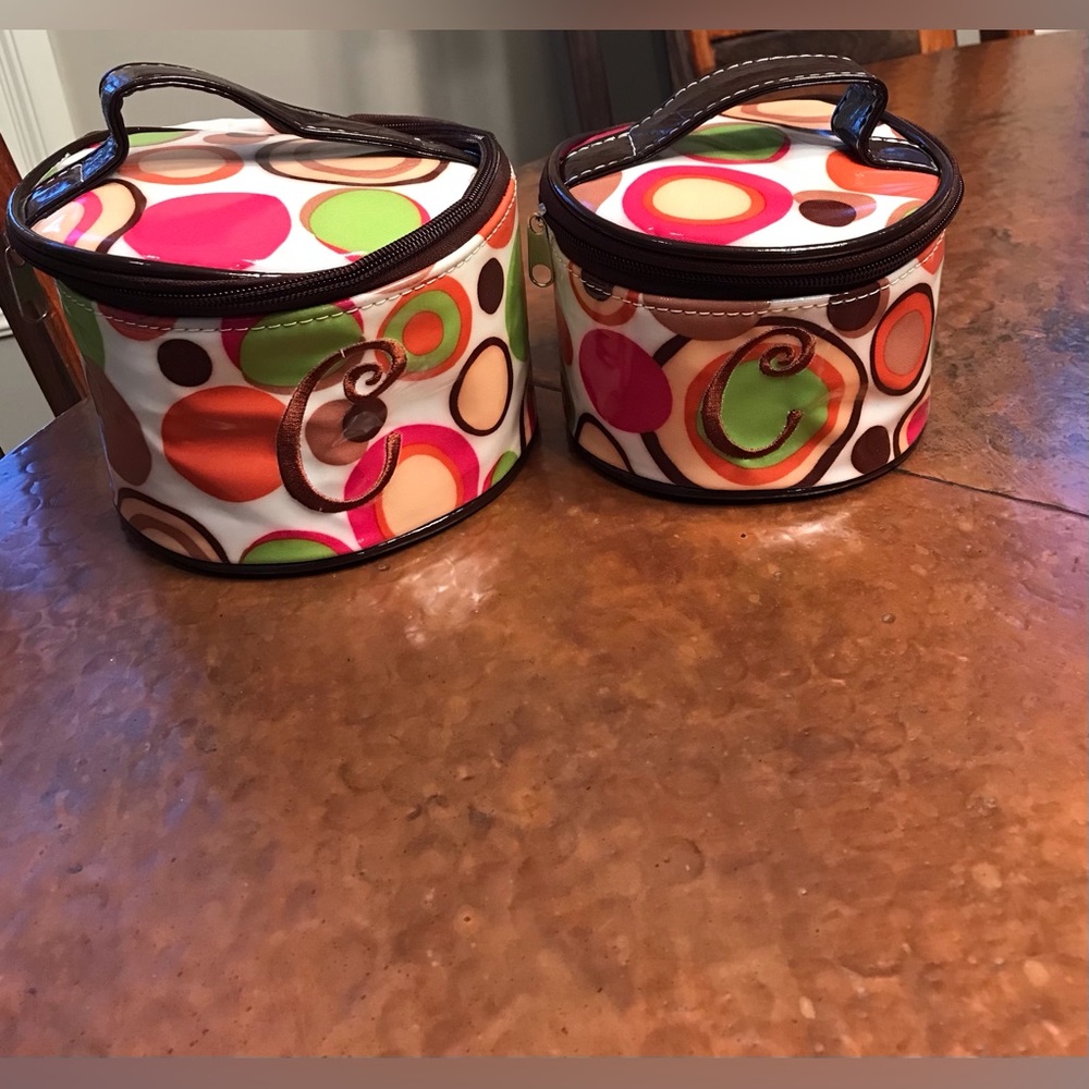 EUC Monogrammed C set of two travel bags